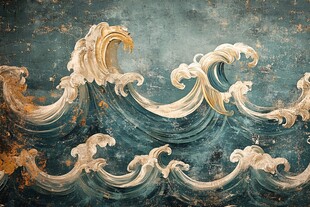 波涛海涛壁画海波海浪