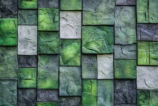 绿色石墙瓷砖外墙