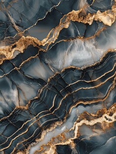 蓝色透光大理石装饰画