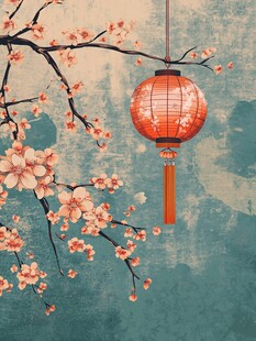 灯笼梅花背景图