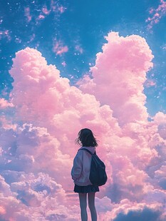 浪漫动漫洁白云朵