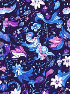 蓝色紫色花纹