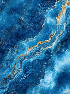 蓝色透光大理石装饰画