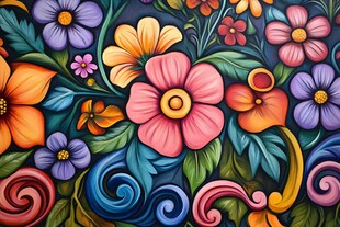 彩色花朵壁纸