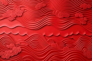 红色浮雕图案