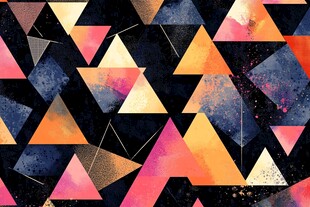 抽象箔金拼接色块