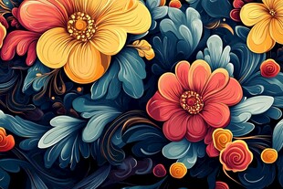 抽象花卉绚丽色彩