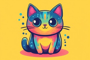 猫咪卡通图案设计