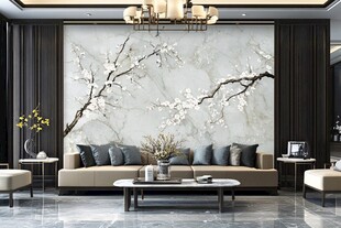 梅花轻奢背景墙