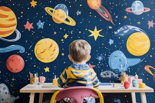 儿童梦幻星球背景墙