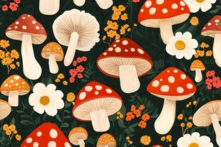 蘑菇背景底纹