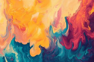 抽象炫彩流体画