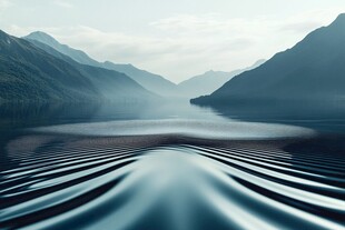 水波纹山景水景