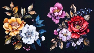 3d立体花卉牡丹