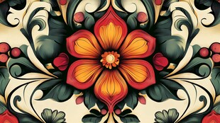 民族风花卉抽象花型