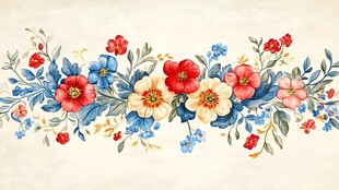 手绘创意百花壁纸