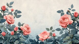 手绘玫瑰壁纸