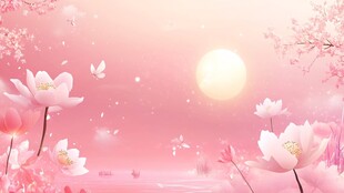 月色荷花背景墙