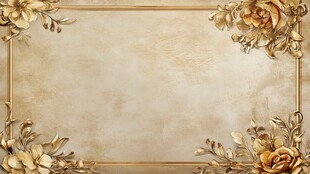 高精手绘黄金拉丝花卉