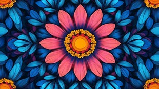 手绘创意百花壁纸