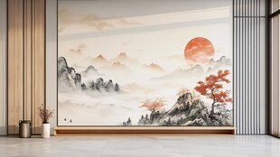 迎客松酒店客厅背景