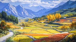 高清宽幅田园山水