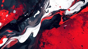 红色喜庆炫丽流体画