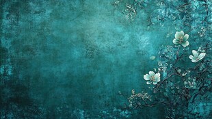 中式撞色红绿留影背景