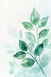 绿色树叶装饰画