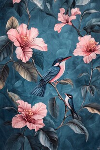 工装花鸟壁纸