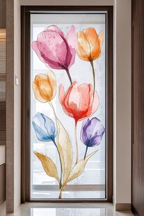 艺术玻璃手绘花卉