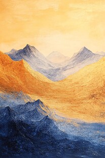 艺术金色山峰装饰画