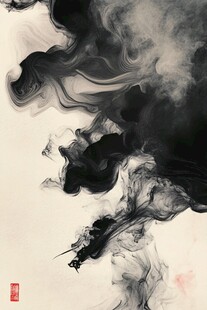 意境抽象烟墨画