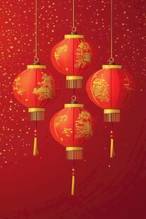红灯笼插画