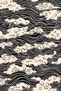 中式图案云纹浪花