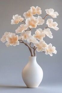 3d花瓶花枝模型