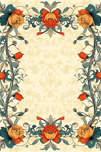 手绘欧式复古花卉