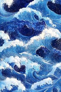 海浪云纹浪花背景