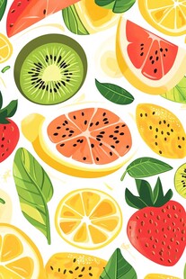 扁平风水果图案