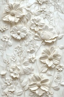 3d浮雕缤纷花卉