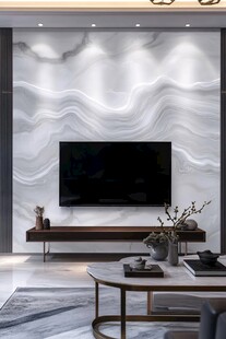 抽象波浪电视墙