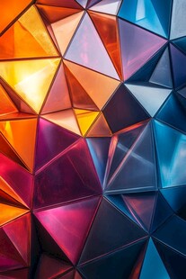 几何渐变色块背景墙