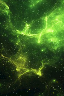 绿色色彩变幻金色波纹