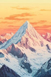 珠穆拉玛峰插画