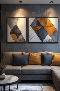 轻奢素雅色块挂画