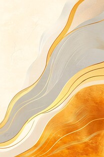 轻奢简约金线抽象画