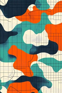 简洁大气拼色曲线纹理