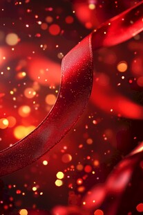 红丝带红色喜庆背景