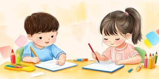 少儿培训班插画