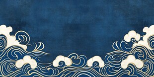日式浪花背景